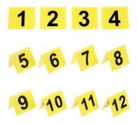 SEWOART Marqueurs Halloween V-Shaped en Acrylique Numérotés 12pcs Jaune pour Décorations de Scènes de Crime et Jeux de Rôle Mystérieux