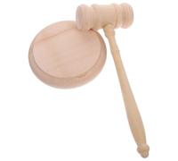 SEWOART Marteau de Juge en Bois Massif de Hêtre 42x90mm Socle Marteau de Vente aux Enchères pour Tribunal Accessoire Professionnel de Bureau pour Avocat et Juge