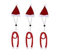 SEWOART Mini Set de Décoration de Noël pour Animaux Chapeau et Écharpe Ajustables pour Petit Animal Rouge