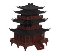 SEWOART Miniature Pavilion Statue Printed Ancient Building Model with Intricate Chinese Architecture Design for Micro Landscape Bonsai Aquarium Decor