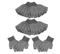 SEWOART Mitaines de Travail à Demi-doigts Antidérapantes 10 Paires Gris en Polyester et Pvc Respirant pour Mécaniciens et Bricolage, Protection Mains Légères Ouvertes pour Usage