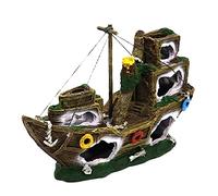 SEWOART Modèle De Bateau Pirate Décor Aquarium Réservoir Naufrage Rover Marin De Simulation Parure De Rover De Mer Résine