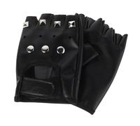 SEWOART Moufles Moto Punk pour Hommes sans Doigts en Cuir PU Résistant, Mitaines Demi-Doigts à Rivets Métalliques, Accessoires de Course sur Route et Steampunk Cosplay, pour Équitation