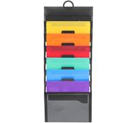 SEWOART Organiseur de Dossiers Suspendu A4 Noir 6 Compartiments en Plastique Résistant, Pochette de Rangement Extensible pour Bureau et Maison, Dossier de Fichiers Portable Multicouche,