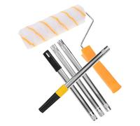 SEWOART Peinture Mural avec Manche Acier Inoxydable Set de Manchon de Peinture Brosse Ergonomique Peluches pour Fournitures de Maison