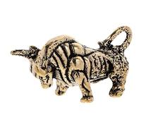 SEWOART Pendentif Décoration Solide et Résistante Taureau en Laiton Massif Porte-clés Lot de 2 Pièces Ornement Artisanal Nouvelle Année du Zodiaque
