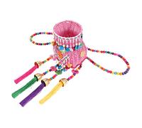 SEWOART Petit Panier Tissé Décoratif v Petit Format, Matériau Naturel, Style Ethnique Glands, Adapté Garçon Et Filles, Usage Pique-niques Et Sortie En Plein Air, Accessoire Polyvalent Pour Rangement