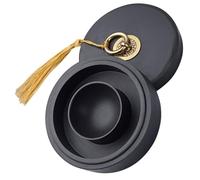 SEWOART Pierre à Encre Chinoise 4 Pouces avec Couvercle en Pierre Naturelle Plateau d'Encrier pour Calligraphie et Peinture Traditionnelle Encrier Solide pour Affûtage et Préservation