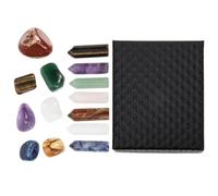 SEWOART Pierres Énergétiques en Améthyste Naturelle 14 Pièces, Piliers de Cristal Hexagonaux Portables, Décoration Chakra Multifonction pour Yoga et Soins Énergétiques, Coffret Présent