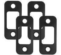 SEWOART Plaques de Gâche en Acier Inoxydable Noir 4 Pièces Cache-Trou et Cache-Verrou pour Portes Extérieures Kit de Renfort pour Porte D’Entrée Compatible Divers Verrous Usage