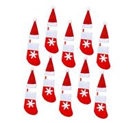 SEWOART Pochettes À Couverts Rouges Au Design De Noël Élégantes avec Bouchons De Bouteilles pour Les Fêtes