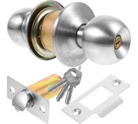 SEWOART Poignée de Porte Sphérique en Acier Inoxydable Serrure à Clé 587 Modèle 70 Finition Brossée Verrou de Porte pour Chambre et Toilette Serrure Pratique et Sécurisée