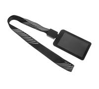 SEWOART Porte-Badge Transparent avec Cordon Rayé à Enrouleur Pochette pour Carte d'Identité Taille Standard Protège-Cartes pour Badge de Travail Lot 1 Pièce Noir Usage Bureau et