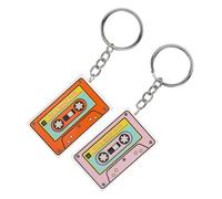 SEWOART Porte-clés Pendentif Suspendu en Acrylique 2 Pièces pour Femmes, Rose et Orange, Décorations Fantaisie en Ruban Adhésif, Accessoire Léger pour Paquet, Présent Artistique