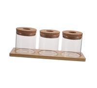 SEWOART Pot de Culture Hydroponique en Verre 8X8 CM avec Couvercle Perforé et Support en Bois, Jardinière pour Succulentes et Plantes D’Intérieur, Vase de Propagation Élégant pour Bureau