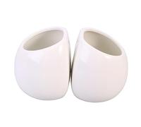 SEWOART Pots De Fleurs Muraux CéRamique Blanc Suspendus 2 PièCes pour Plantes Succulentes IntéRieur DéCoration Murale Facile À Accrocher