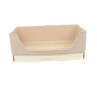 SEWOART pour Petits Animaux Bac à Litière pour Cobayes Et Hamsters Design Compact Et Facile à Nettoyer Potty Trainer Beige