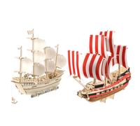 SEWOART Puzzle pour Développer Patience et Créativité Bateau en Bois 3D Bords Arrondis, 2 Sets pour Adultes et Garçon et Filles Chambre D'garçon et Filles ou Bureau