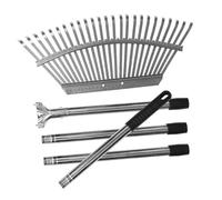 SEWOART Râteau de Jardin Acier Inoxydable Dents Multifonction Réglable Robuste pour Ramassage de Ameublissement Sol et Nivellement des Massifs