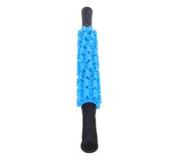 SEWOART Rouleau de Massage Musculaire à 9 Rouleaux Bleu, Bâton de Massage Fascia pour Jambes et Dos, Stimulation Profonde des Tissus, Outil Portable pour Yoga et Relaxation
