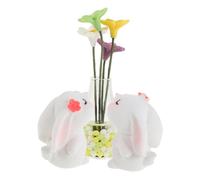 SEWOART Set Ornements Miniatures Mignons Marguerite et Lapin pour Tableau de Bord Voiture Décoration Intérieure Expressive et Apaisante pour Console Centrale