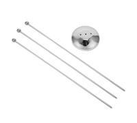 SEWOART Support de Drapeau de Bureau à Trois Broches en Acier Inoxydable, Petit Porte-drapeaux de Table Argenté, Base Stable pour Mini Drapeaux, pour Conférences, Salle de Réunion