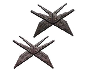 SEWOART Support de Lecture en Bois Sculpté Ancien pour Bible et Coran - Lot de 2 Pupitres Pliants Noirs et Rouges - Porte-livre Polyvalent pour Bureau, la Cuisine et Prières -