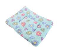 SEWOART Tapis de Couchage pour Chat et Chien D’Intérieur 45 X 38 CM, Coussin Moelleux Double Face en Peluche Antidérapante, Motif Floral Vert Clair, Tapis Lavable pour Animaux de