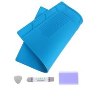 SEWOART Tapis de Soudure en Silicone S-130 25X35 CM Rainures pour Vis Tapis Isolant Multifonction Résistant à Haute Température pour Établi de Soudage - Accessoire de Protection