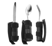 SEWOART Ustensiles de Repas Adaptés Antitremblements 3 Pièces Poignée Large Ergonomique Vaisselle pour Personnes Âgées et Handicapées Aide à la Rééducation et Autonomie au Quotidien