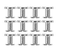 SEWOART Vis de Reliure Chicago Métal Argenté 12 Pcs 9x5x8 Mm Rivets à Tête Bouton Vis à Goujon Métallique Fixation Cuir Scrapbooking Albums Photo Outils de Reliure