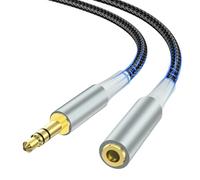 Sewowibo Rallonge Jack 5m en nylon tressé,câble d'extension audio jack stéréo 3,5mm pour prise d'entrée AUX,compatible avec iPhone,smartphones,autoradios,écouteurs,lecteurs multimédias,haut-parleurs