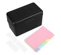 Sewroro 1 Ensemble Boîte de Rangement pour Cartes Index avec Couvercle Plastique Organisateur de Fiches pour Recettes Notes et Bureaux de Boîte Noire avec Fiches Colorées et Étiquettes