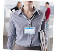 Sewroro 10 ensembles Transparent Work Card Holders With Clips Protective Sleeves For Name Tags Student Id Cards Lightweight And Portable