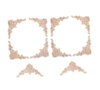 Sewroro 10 Pièces Appliques Sculpté Motifs Roses Décorations Dangle Non Peintes Solides pour Meubles Portes Armoires Lits Rénovation Maison Facile à Poser