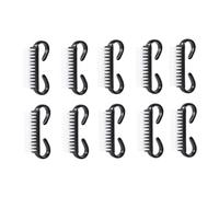 Sewroro 10 Pièces Petit Pinceau Corne pour Manucure Nettoyage Poussière Ongles Accessoire Onglerie Noir Outil Pratique pour Soin des Ongles au Quotidien