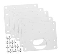 Sewroro 10 pièces Plaques de Réparation de Charnière Acier Inoxydable Renfort Rigide et Durable pour Portes Armoire et Étagères Fixation Percée pour Réparer Charnières Desserrées ou