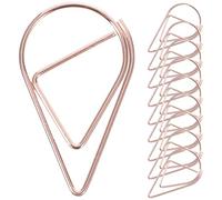 Sewroro 10 Pièces Trombones Forme Goutte Eau Métal Pinces Papier Décoratives Légères et Solides pour Bureau Signets et Organisation Documents