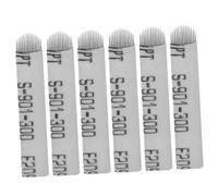 Sewroro 100 Lames de Microblading en Acier Inoxydable Forme U Double Arc 14 Aiguilles pour Sourcils Argenté Kit Aiguilles Sourcils pour Maquillage Permanent Professionnel