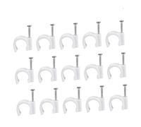 Sewroro 100 Pièces Colliers de Serrage PVC pour Tuyau et Câble Support de Tube Électricien Clip de Fixation Murale pour Fil et Ligne Blanc