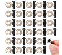 Sewroro 100 Yeux de Sécurité en Plastique de 5 Mm avec Rondelles pour Jouets Au Crochet Et Peluches, Yeux de Poupée Noirs pour Amigurumi DIY