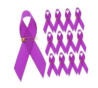 Sewroro 100pièces Épinglettes Ruban de Sensibilisation Satin Broches Caritatives pour Cancer du Pancréas et Violences Conjugales avec Attache Métallique Robuste