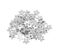 Sewroro 100pièces Pendentif Étoile à Cinq Branches Breloques Étoiles Acier Inoxydable Argenté Pour Fabrication De Colliers Bracelets Et Bijoux Diy