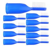Sewroro 10pièces Brosse à Dents à Doigt Sécurisée pour Prison Mini Brosses Portables à Poils Souples Outils de Nettoyage Oral Compacts pour Hommes et Femmes Lot de Bleu
