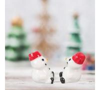 Sewroro 10pièces Pendentif Bonhomme de Lot Figurines Miniatures de Noël Décorations pour Mini-paysages