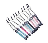Sewroro 10pièces Stylos Cristal Diamant Capacitifs pour Tablettes Pointe Caoutchouc Souple Stylets Assortis