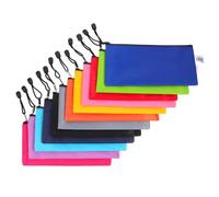 Sewroro 12 pièces Lot de Pochettes Zippées Oxford Robustes Sacs de Rangement Polyvalents pour Documents Papeterie et Cosmétiques Couleurs pour École Bureau et Voyage