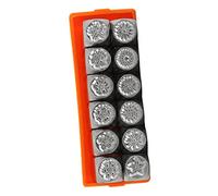 Sewroro 12 Pièces Tampon Métallique Diy Motif Fleur Outil de Marquage Acier pour Cuir Kit Poinçons Gaufrage Durable et Organisé pour Bijouterie Personnalisée