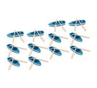 Sewroro 12pièces Décoration Miniature De Bateau Bois Bateaux Colorés avec Rames pour Décor Nautique Et Ambiance