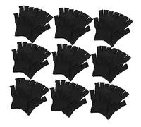 Sewroro 15 paires Gants de Travail Demi Doigts Antidérapants Nylon Protection Manutention Résistante Confort Ergonomique pour Travaux de Précision Lot de Noires